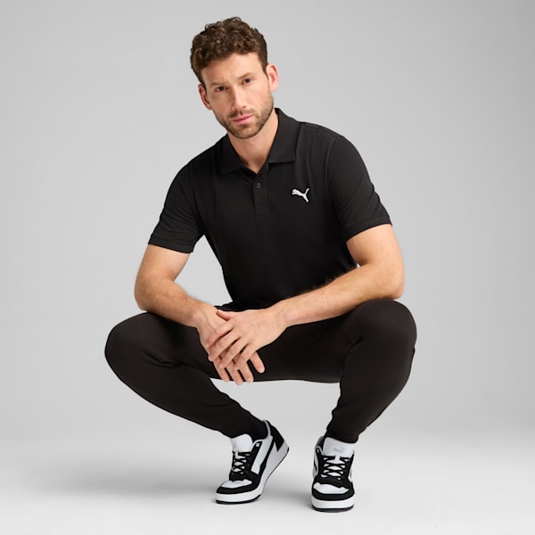 Camiseta tipo polo Essentials de piqué para hombre, PUMA Black, extralarge